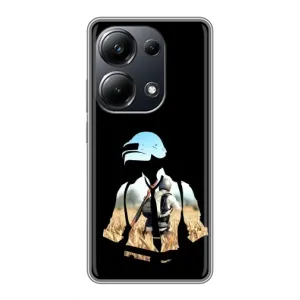 Силиконовый чехол с картинкой "Герой Pubg" на Xiaomi POCO M6 Pro (Пубг мен)