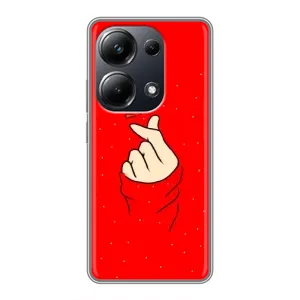 Чехлы (Знак сердечка) на Xiaomi POCO M6 Pro (Сердце на красном)