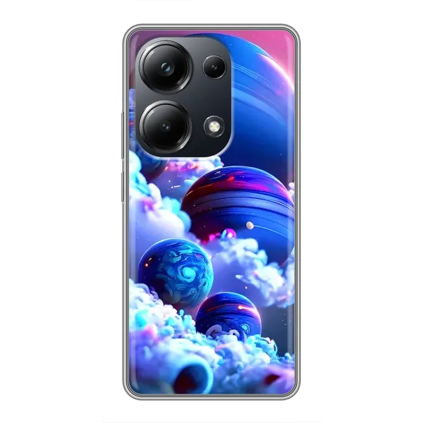 Чехол с рисунком «Синие планеты» для Xiaomi POCO M6 Pro Чехол с рисунком «Синие планеты» для Xiaomi POCO M6 Pro