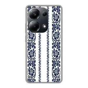 Силиконовый Чехол на Xiaomi POCO M6 Pro с картинкой Вышиванки (Синяя вышиванка)