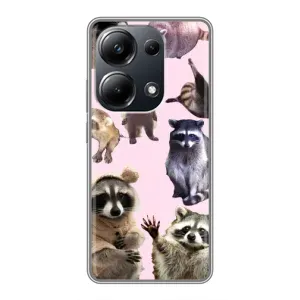 Силиконовый Чехол с Енотами на Xiaomi POCO M6 Pro (Смешные Еноты)