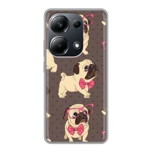 Чехол (ТПУ) Милые собачки для Xiaomi POCO M6 Pro (Собачки Мопсики)