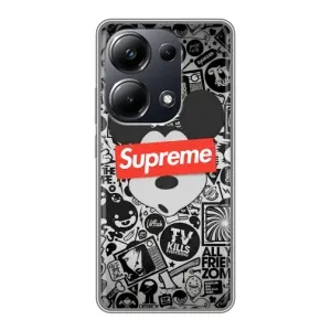 Чехол с Брендами одежды на Поко М6 Про (Supreme Маус)