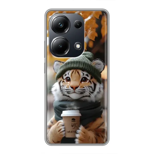 Чехол с рисунком «Тигр с кофе» для Xiaomi POCO M6 Pro Чехол с рисунком «Тигр с кофе» для Xiaomi POCO M6 Pro