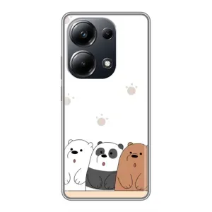 Чехлы с изображением разных животных для Xiaomi POCO M6 Pro (Удивленные медвеженки)