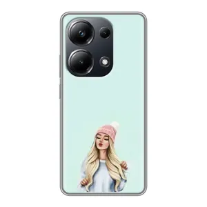 Силіконовый Чохол на Xiaomi POCO M6 Pro з картинкой Модных девушек (В шапці)