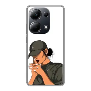 Силіконовый Чохол на Xiaomi POCO M6 Pro з картинкой Модных девушек (У зеленому)