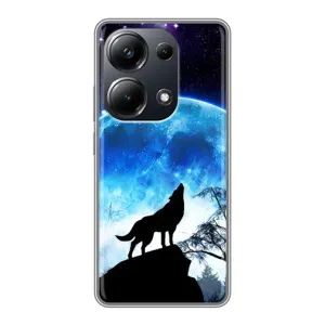 Чехол с Волком на Xiaomi POCO M6 Pro (Воет на луну)