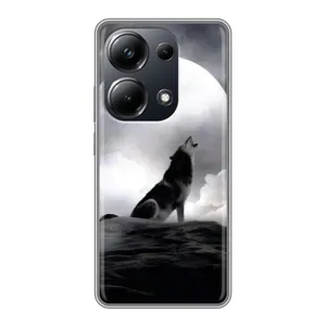 Чехол с Волком на Xiaomi POCO M6 Pro (Волк и луна)