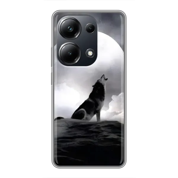 Чехол с рисунком «Волк и луна» для Xiaomi POCO M6 Pro Чехол с рисунком «Волк и луна» для Xiaomi POCO M6 Pro