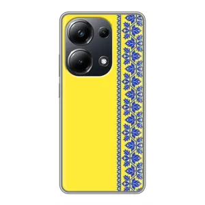 Силиконовый Чехол на Xiaomi POCO M6 Pro (Вышиванка на желтом)