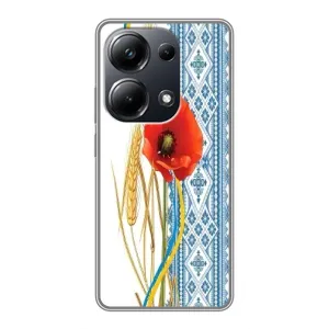Силиконовый Чехол на Xiaomi POCO M6 Pro с картинкой Вышиванки (Вышиванка с цветком)