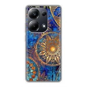 Чохли з сенсом на Xiaomi POCO M6 Pro (Золоті узори)