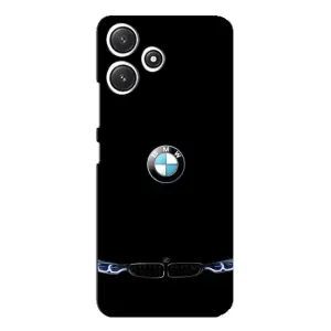 Силиконовый бампер с картинкой машины на Xiaomi POCO M6 (Черный BMW)