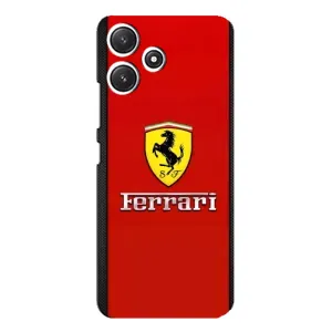 Силиконовый бампер с картинкой машины на Xiaomi POCO M6 (Ferrari Logo)