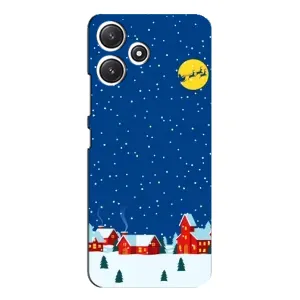Силиконовый бампер на рождество для Xiaomi POCO M6 (Город в снегу)