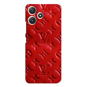 Текстурный Чехол Louis Vuitton для Поко М6 (Красный ЛВ)