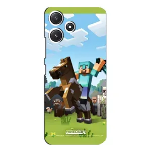 Чехлы для Xiaomi POCO M6 (Персонажи Майн Крафт) (На коне)
