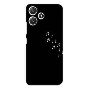 Чохол з картинками на чорному фоні для Xiaomi POCO M6 (Ноти)