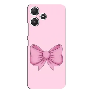 Чехол банты для Xiaomi POCO M6 (Розовый бантик)