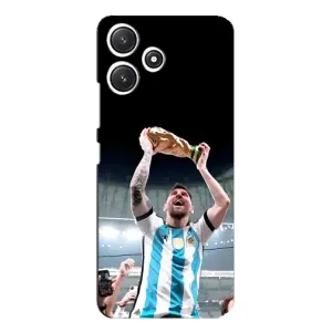 Чехлы Лео Месси Аргентина для Xiaomi POCO M6 (Счастливый Месси)