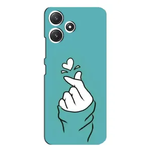 Чохол (Знак сердечка) для Xiaomi POCO M6 (Сердечко на бірюзовому)
