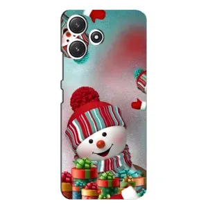 Чехлы на Новый Год Xiaomi POCO M6 (Снеговик в шапке)