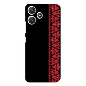 Силіконовый Чохол на Xiaomi POCO M6 з картинкой Вишиванки (Вишиванка на чорному)