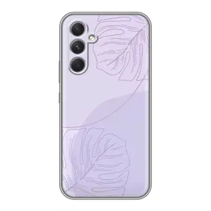 Чохол квітковий дизайн для Xiaomi Poco M7 Plus (Монстера фіолетова)