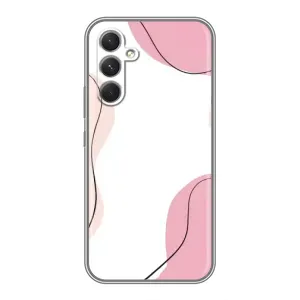 Чохол квітковий дизайн для Xiaomi Poco M7 Plus (Рожевий фон)