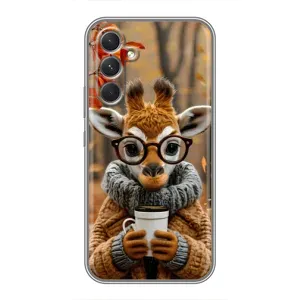 Друкований чохол 'Звірята з кавою' для Xiaomi Poco M7 Plus (Жираф з кавою)