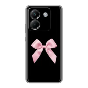 Чехол банты для Xiaomi Poco M7 Pro 5G (Бант на черном)