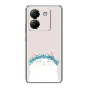 Чехол на тематику: Коты для Xiaomi Poco M7 Pro 5G (Белый котик)