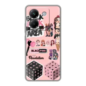 Чехлы с картинкой для Xiaomi Poco M7 Pro 5G (BLACK PINK коллаж)