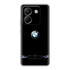 Силиконовый бампер с картинкой машины на Xiaomi Poco M7 Pro 5G (Черный BMW)