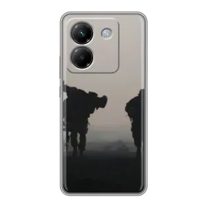 Чехлы на военную тематику для Xiaomi Poco M7 Pro 5G (Бой солдат)