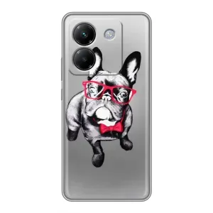 Чехол (ТПУ) Милые собачки для Xiaomi Poco M7 Pro 5G (Бульдог в очках)