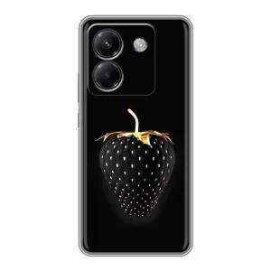 Чехол с изображением вкусной еды для Xiaomi Poco M7 Pro 5G (Чёрная клубника)