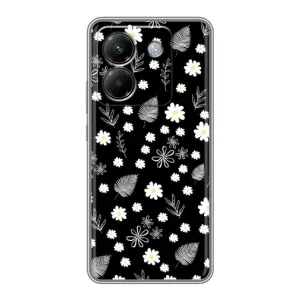 Чохли з тематикою "КВІТИ" на Xiaomi Poco M7 Pro 5G (цвітіння на чорному)