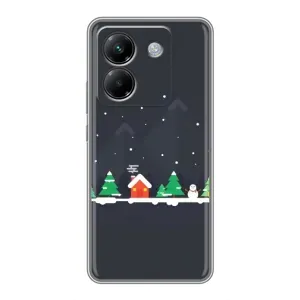 Силиконовый бампер на рождество для Xiaomi Poco M7 Pro 5G (Город зимний)