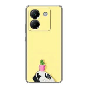 Бампер для Xiaomi Poco M7 Pro 5G с картинкой "Песики" (Кактус на голове)