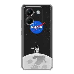 Силіконовый бампер з принтом "Наса" на Xiaomi Poco M7 Pro 5G (Космонавт NASA)