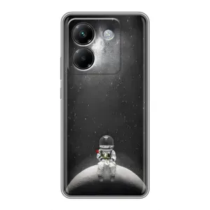 Силиконовый Чехол с принтом "Космонавты" на Xiaomi Poco M7 Pro 5G (Космонавт романтик)