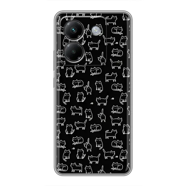 Чехол с рисунком «Котики на черном» для Xiaomi Poco M7 Pro 5G Чехол с рисунком «Котики на черном» для Xiaomi Poco M7 Pro 5G