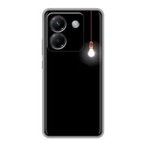 Чехол с картинками на черном фоне для Xiaomi Poco M7 Pro 5G (Лампочка)