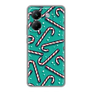 Силиконовый бампер на рождество для Xiaomi Poco M7 Pro 5G (Леденцы)