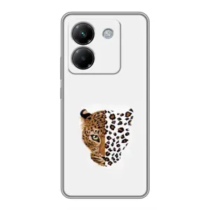 Чохол з леопардовим принтом на Xiaomi Poco M7 Pro 5G (Леопард на білому)