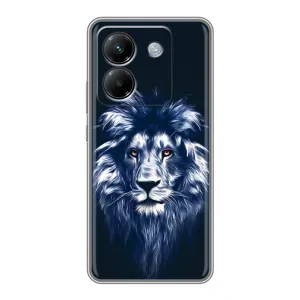 Чехол с картинкой на Xiaomi Poco M7 Pro 5G (Лев - синий)