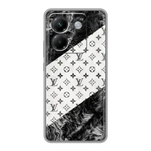 Чохол Стиль Louis Vuitton на Xiaomi Poco M7 Pro 5G (LV на білому)