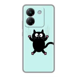 Силиконовый чехол с котиком для Xiaomi Poco M7 Pro 5G (Падающий кот)